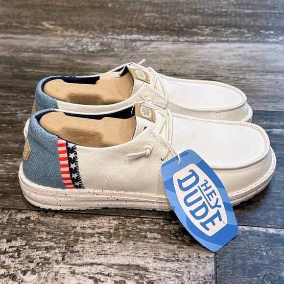 Hey Dude Wendy Americana Splatter Slip On Shoes Size 8 USA Flag Patriotic‎ NEW - Picture 7 of 10